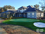 backyard putting green with bunker